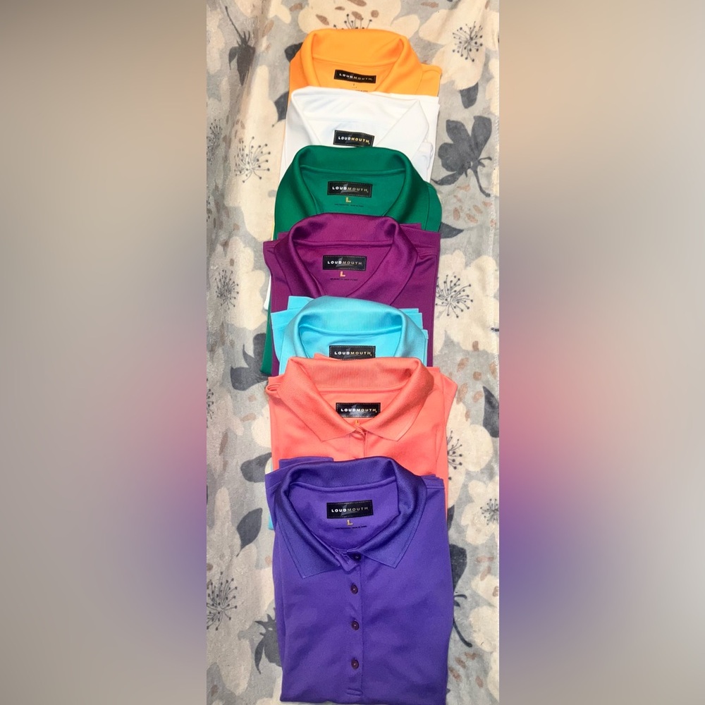 Loud Mouth Women’s Polo Shirts 7pc Bundle Like New Condition